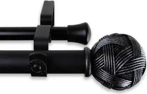 Zitta Double Curtain Rod 1 inch 160-240 inch - Black