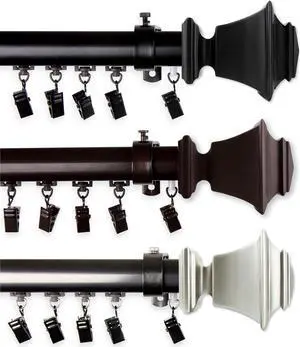 Norma Cordless Traverse Rod 28-48" - Satin Nickel