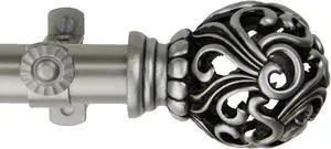 Cilla Curtain Rod 13/16 inch 120-170" - Satin Nickel