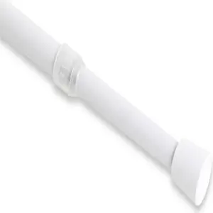 7/16 inch Round Spring Tension Rod 18"-28" - White