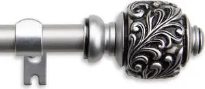 Ivana Curtain Rod 5/8 inch 84-120 Inch - Satin Nickel