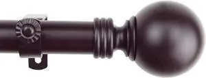 Round Curtain Rod 1 inch 66-120 inch - Mahogany