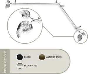 Eve Corner Window Curtain Rod 13/16 inch 48-84" - Satin Nickel