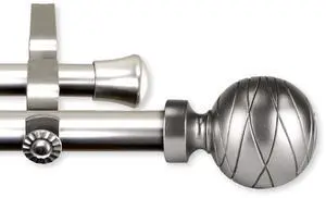 Lynn Double Curtain Rod 13/16 inch 28-48" - Satin Nickel