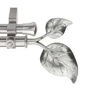 Eve Double Curtain Rod 13/16 inch 28-48" - Satin Nickel