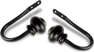 Carl Curtain Rod Holdback - Black