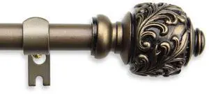 Ivana Curtain Rod 5/8 inch 28-48 Inch - Antique Gold