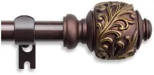 Ivana Curtain Rod 5/8 inch 28-48 Inch - Cocoa