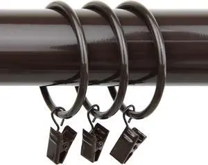 Decorative 2 inch Ring with Clip (Set of 10) - Cocoa