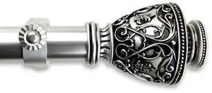 Virginia Curtain Rod 1 inch 28-48 inch - Satin Nickel