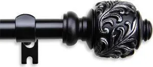 Ivana Curtain Rod 5/8 inch 48-84 Inch - Black