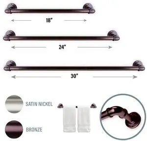 Industrial Pipe Design 24" Towel Rack - Bronze