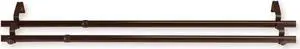 13/16 inch Double Curtain Rod 66-120" - Cocoa