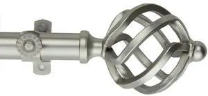 Roman Curtain Rod 13/16 inch 66-120" - Satin Nickel