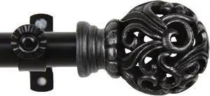 Cilla Curtain Rod 13/16 inch 48-84" - Black