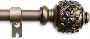 Ivana Curtain Rod 5/8 inch 48-84 Inch - Antique Gold