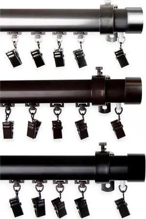 Sims Cordless Traverse Rod 28-48" - Black