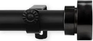 Brett Curtain Rod 1 inch 66-120 inch - Black