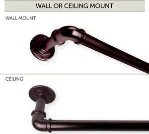 1 inch Pipe Blackout Curtain Rod 28-48 inch - Bronze