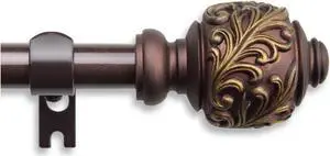 Ivana Curtain Rod 5/8 inch 48-84 Inch - Cocoa