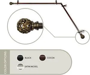 Cilla Corner WIndow Curtain Rod 13/16 inch 48-84" - Cocoa