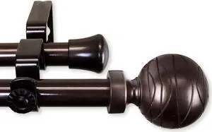Lynn Double Curtain Rod 13/16 inch 28-48" - Cocoa