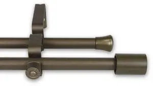 Bertha Double Curtain Rod 5/8 inch 28-48 Inch - Antique Gold