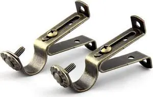 13/16 inch Single Brackets Pair - Antique Brass