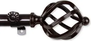 Roman Curtain Rod 13/16 inch 28-48" - Cocoa