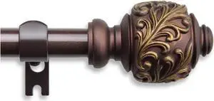 Ivana Curtain Rod 5/8 inch 84-120 Inch - Cocoa