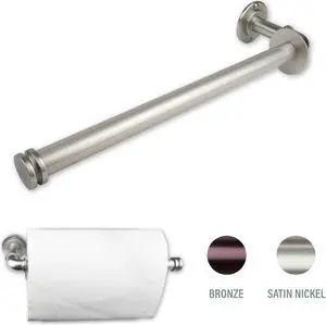 Triple Toilet Paper Storage / Single Kitchen Towel Holder - Satin Nickel