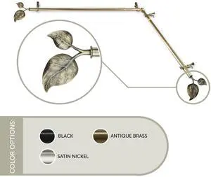 Eve Corner Window Curtain Rod 13/16 inch 66-120" - Antique Brass