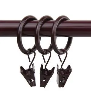 Decorative 1 inch Ring with Clip (Set of 10) - Mahogany