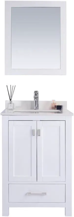 Wilson 24 - White Cabinet + White Quartz Countertop