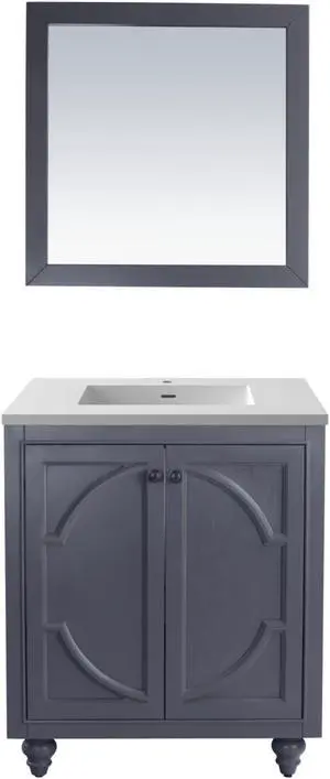 Odyssey - 30 - Maple Grey Cabinet + Matte White VIVA Stone Solid Surface Countertop