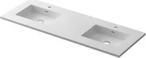 VIVA Stone 60" Double Sink Matte White - Solid Surface Countertop
