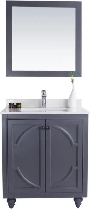 Odyssey - 30 - Maple Grey Cabinet + White Quartz Countertop