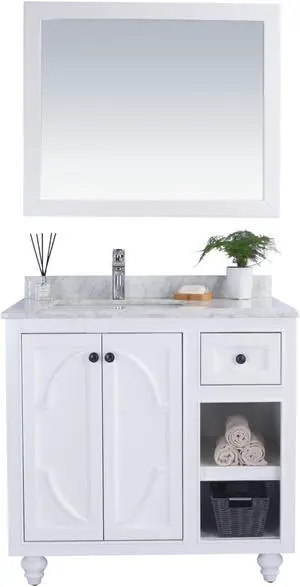 Odyssey - 36 - White Cabinet + White Carrara Marble Countertop