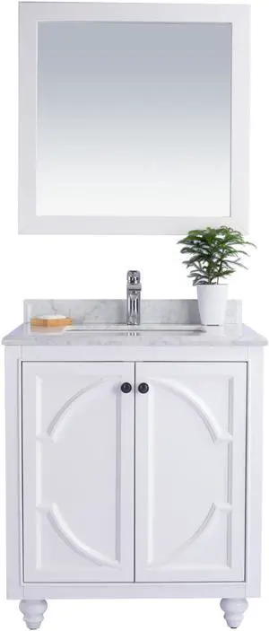 Odyssey - 30 - White Cabinet + White Carrara Marble Countertop