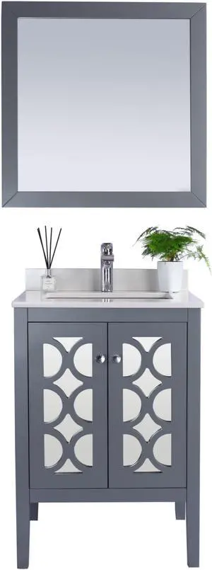 Mediterraneo - 24 - Grey Cabinet + White Quartz Countertop