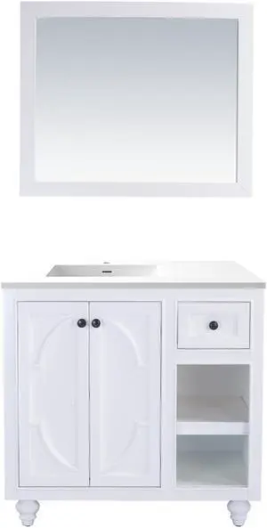 Odyssey - 36 - White Cabinet + Matte White VIVA Stone Solid Surface Countertop