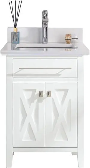 Wimbledon - 24 - White Cabinet + White Quartz Countertop