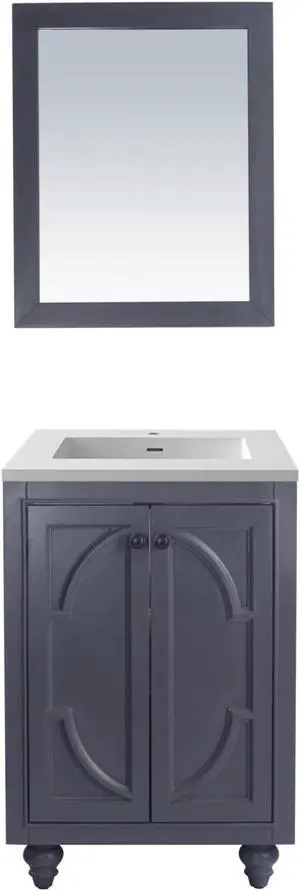 Odyssey - 24 - Maple Grey Cabinet + Matte White VIVA Stone Solid Surface Countertop
