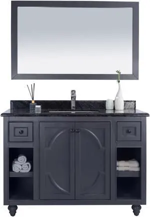 Odyssey - 48 - Maple Grey Cabinet + Black Wood Marble Countertop
