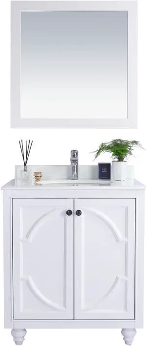 Odyssey - 30 - White Cabinet + Pure White Phoenix Stone Countertop