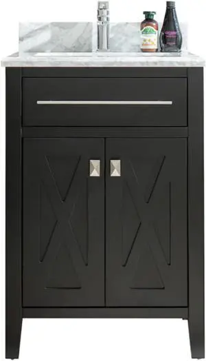 Wimbledon - 24 - Espresso Cabinet + White Carrara Marble Countertop
