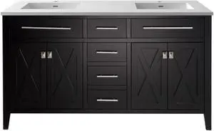 Wimbledon - 60 - Espresso Cabinet + Matte White VIVA Stone Solid Surface Countertop