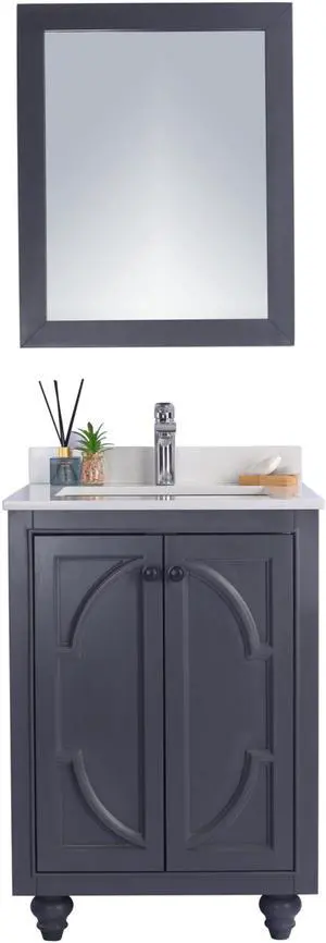 Odyssey - 24 - Maple Grey Cabinet + White Quartz Countertop
