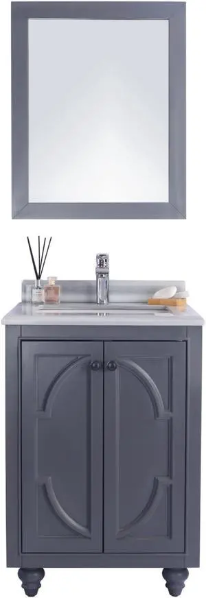 Odyssey - 24 - Maple Grey Cabinet + White Stripes Marble Countertop