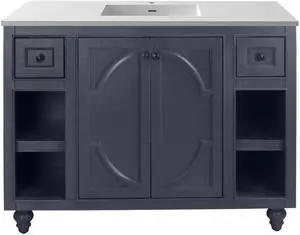 Odyssey - 48 - Maple Grey Cabinet + Matte White VIVA Stone Solid Surface Countertop